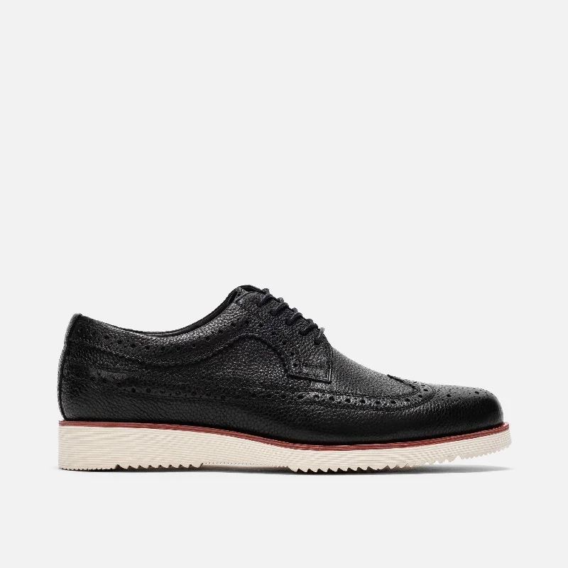 Alexander Black Pebble Leather Longwing Sneakers