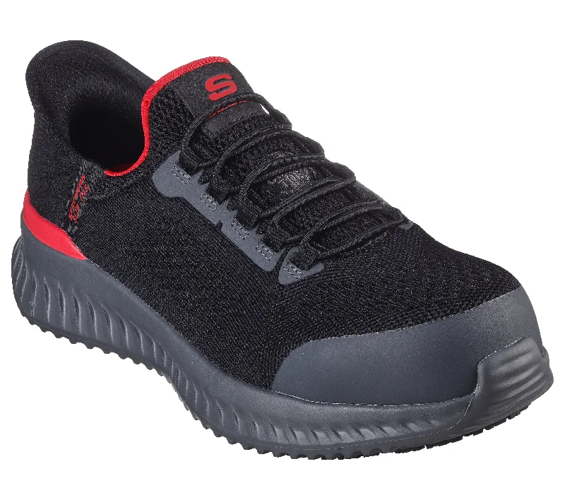 SKECHERS BLK / RED TILIDO - FLETCHIT HANDS FREE SLIP-INS ATHLETIC