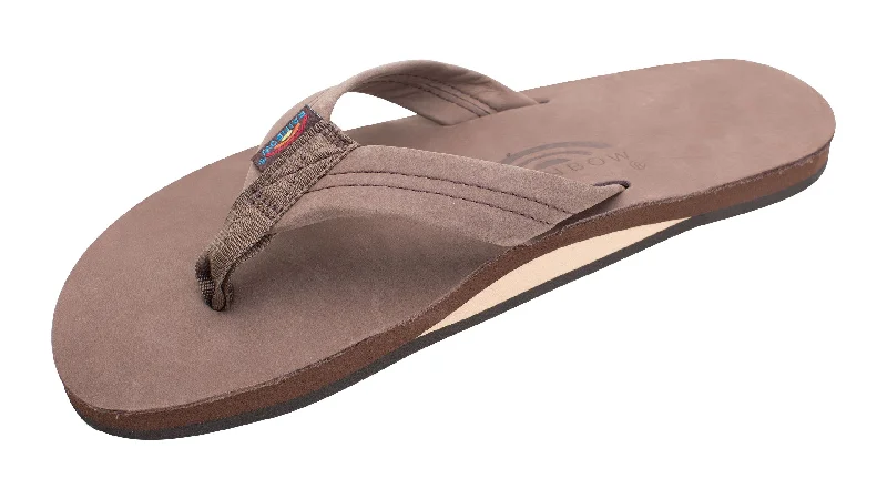 Rainbow Men's Single Layer 1" Strap Sandal-Expresso