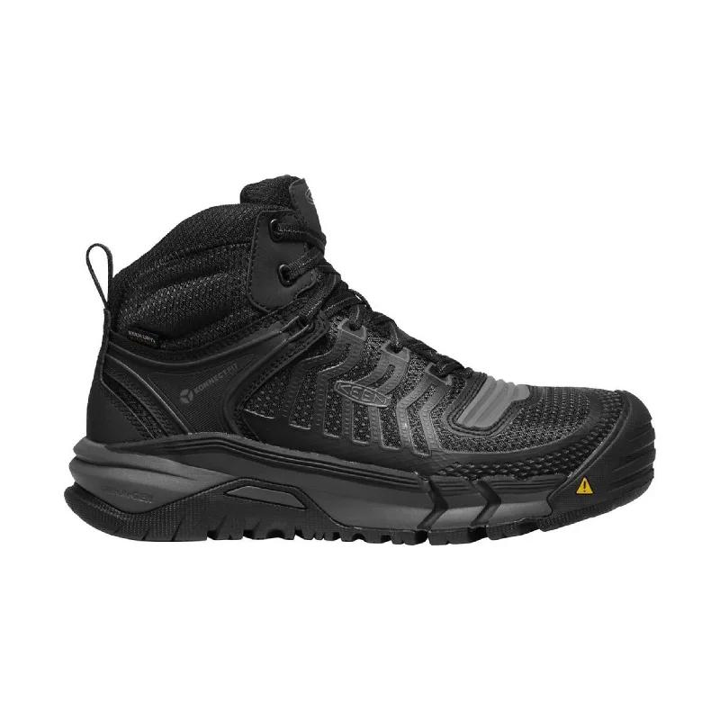 KEEN Utility Men's Kansas City Waterproof Mid Composite Toe Work Boot - Black/Gun Metal