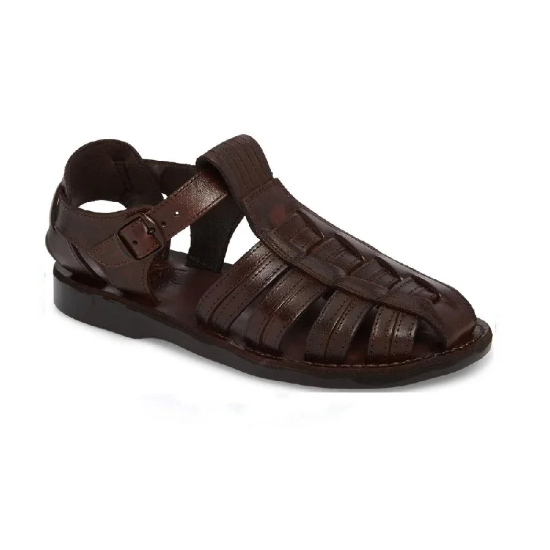 Barak - Leather Closed Toe Sandal | Brown