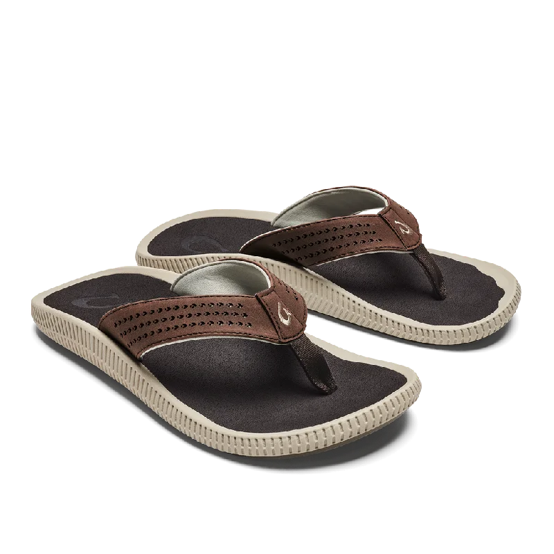 Olukai Ulele Sandal Dark Wood Men's