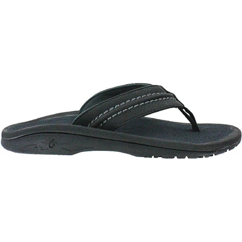 Men's OluKai Hokua Black/Dark Shadow Synthetic