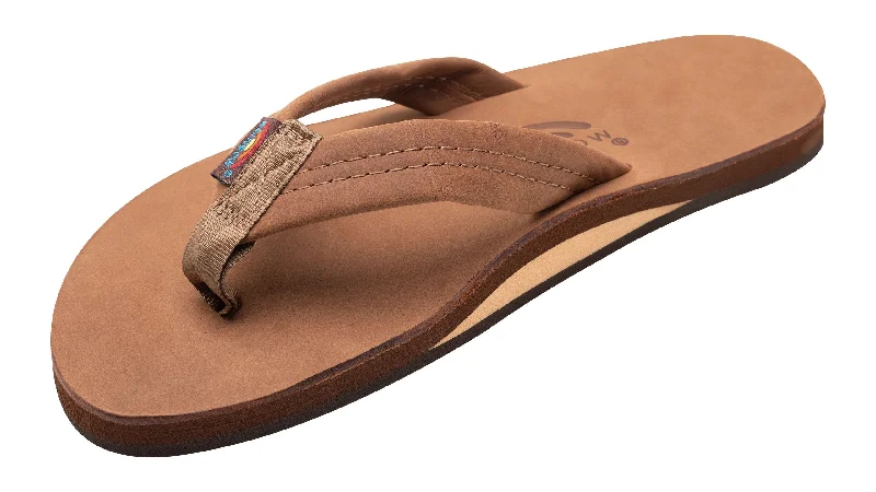 Rainbow Men's Double Layer 1" Strap Sandal-Redwood