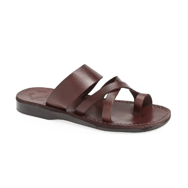 The Good Shepherd - Leather Toe Loop Slide | Brown