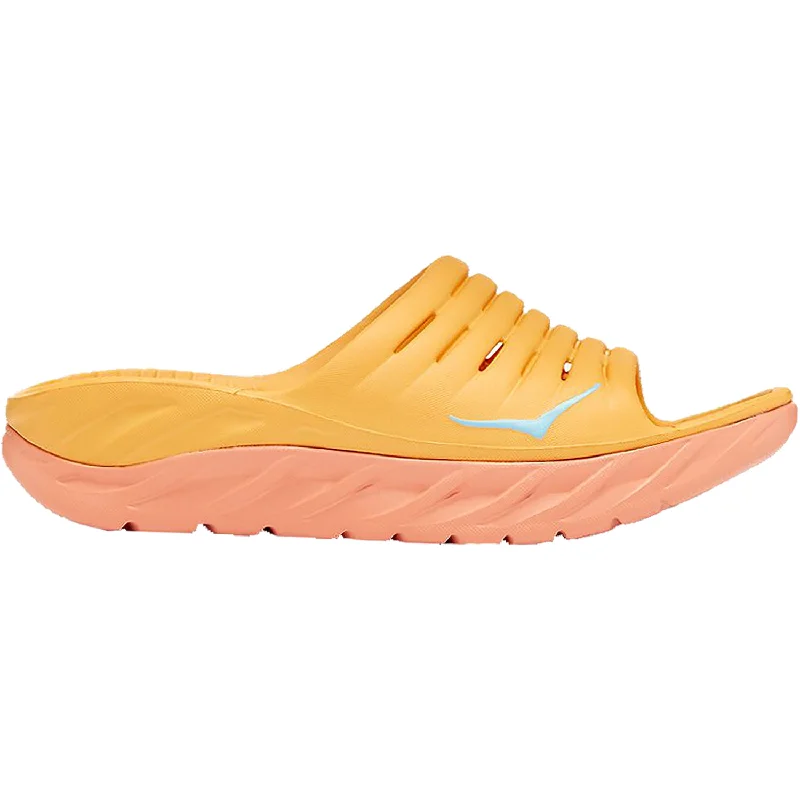 Unisex Hoka Ora Recovery Slide Amber Yellow/Shell Coral EVA