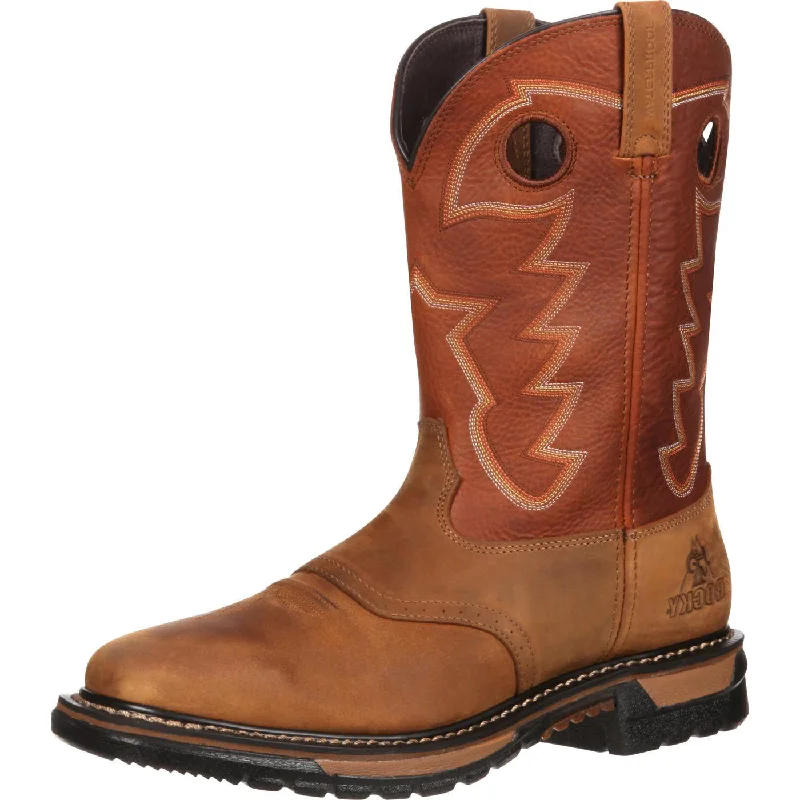 Rocky Original Ride Branson Square Toe Waterproof (Tan and Ochre)