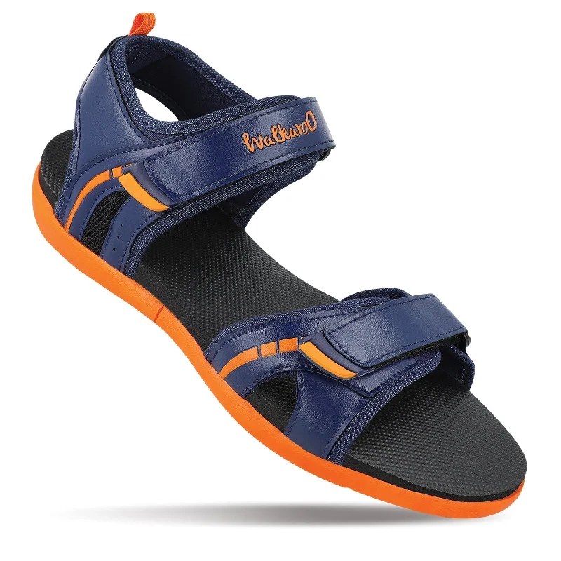 Walkaroo Mens Sandals  - WC4372 Navy Blue orange