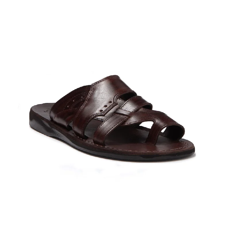 Aron - Leather Lightweight Sandal | Brown