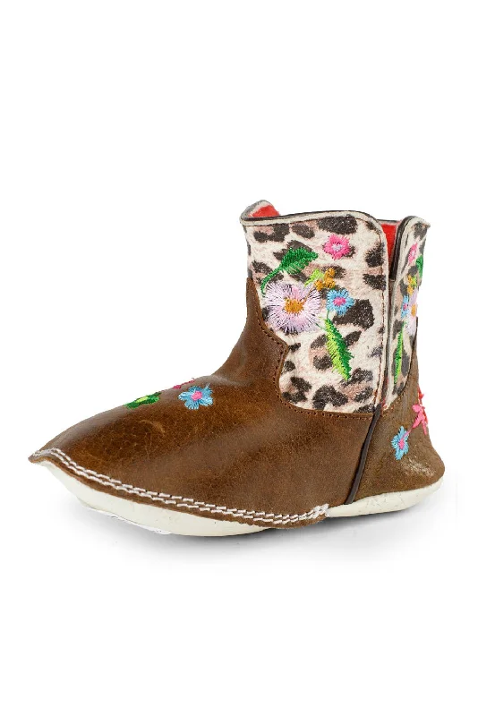 Anderson Bean Baby Girls Leopard Leather Smokey & Bandit Cowboy Boots