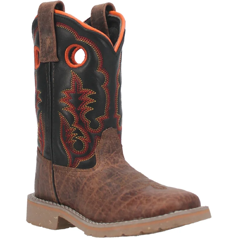 Dan Post Youth Boys Rye Cowboy Boots Leather Sand/Black