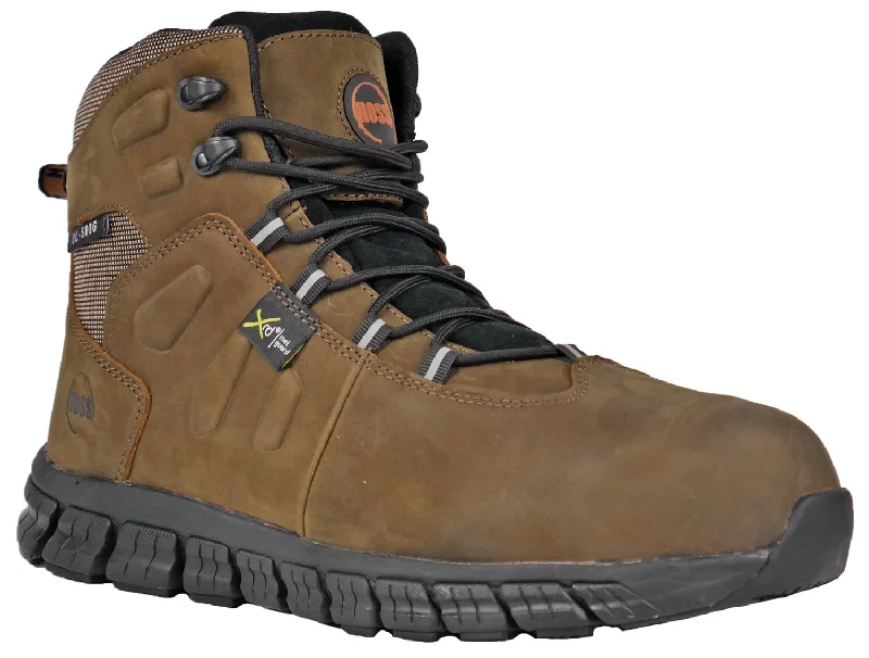 Hoss Boots Mens Brown Leather Tikaboo UL CT WP Work Boots