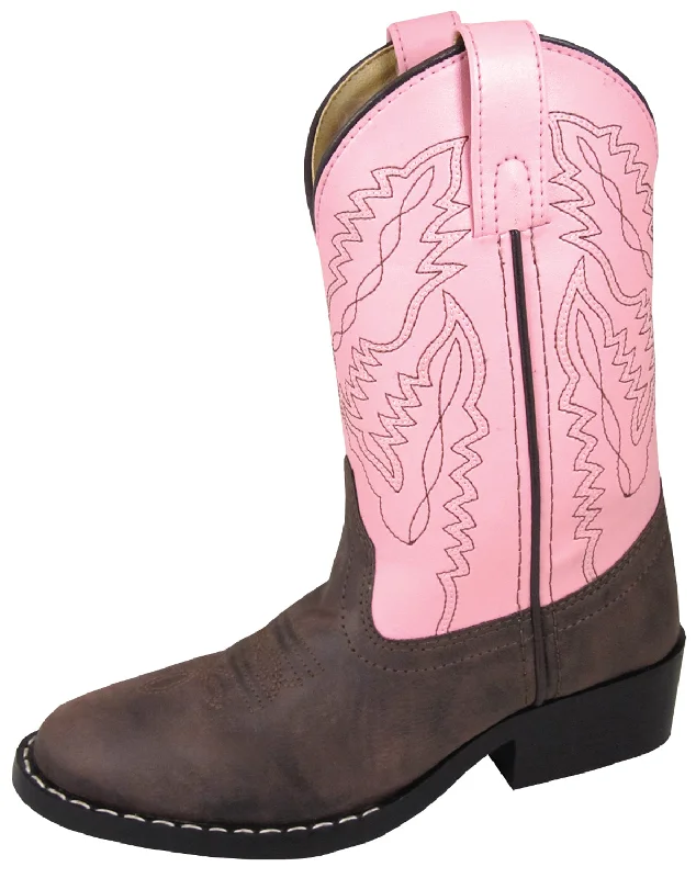 Smoky Mountain Boots Youth Girls Monterey Pink/Brown Faux Leather