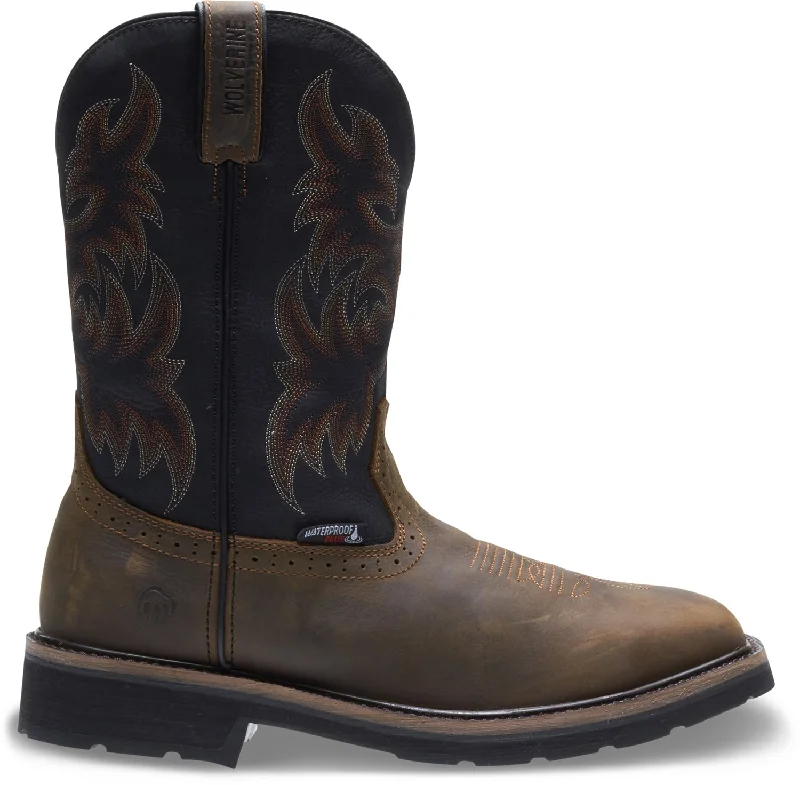 Wolverine Mens Black/Brown Leather Rancher WPF ST Work Boots