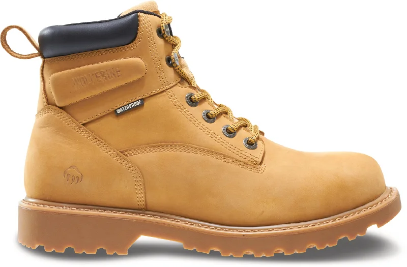 Wolverine Mens Wheat Leather Floorhand WP ST 6in Work Boots