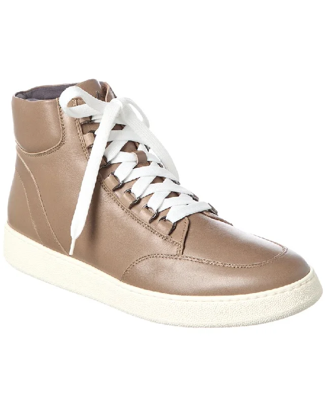 Aquatalia Pete Weatherproof Leather High-Top Sneaker