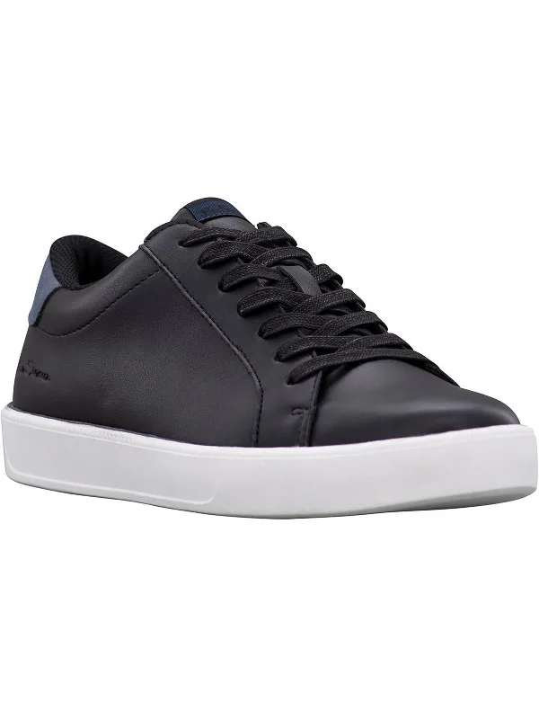 Bromley Mens Faux Leather Lace-Up Casual And Fashion Sneakers