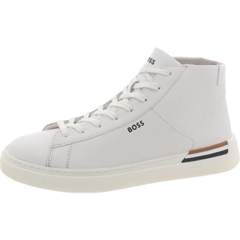 Clint Mens Leather Lifestyle High-Top Sneakers