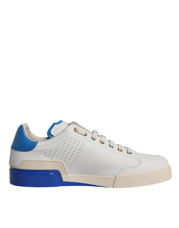 Dolce & Gabbana  blue Perforated Low Top Sneakers Men's Shoes