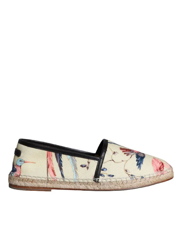 Dolce & Gabbana  Floral Canvas Espadrilles Slip On Men's Shoes