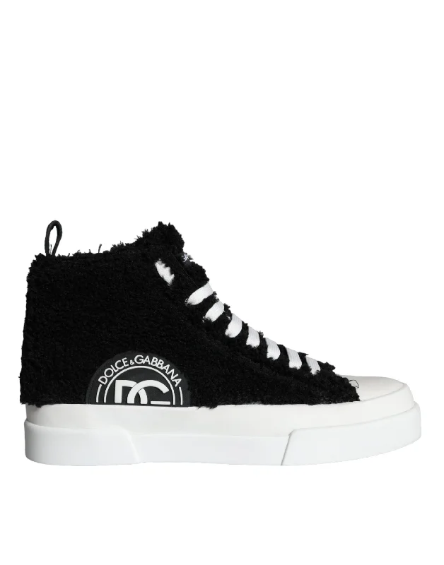 Dolce & Gabbana   Fur Logo High Top Sneaker Men's Shoes