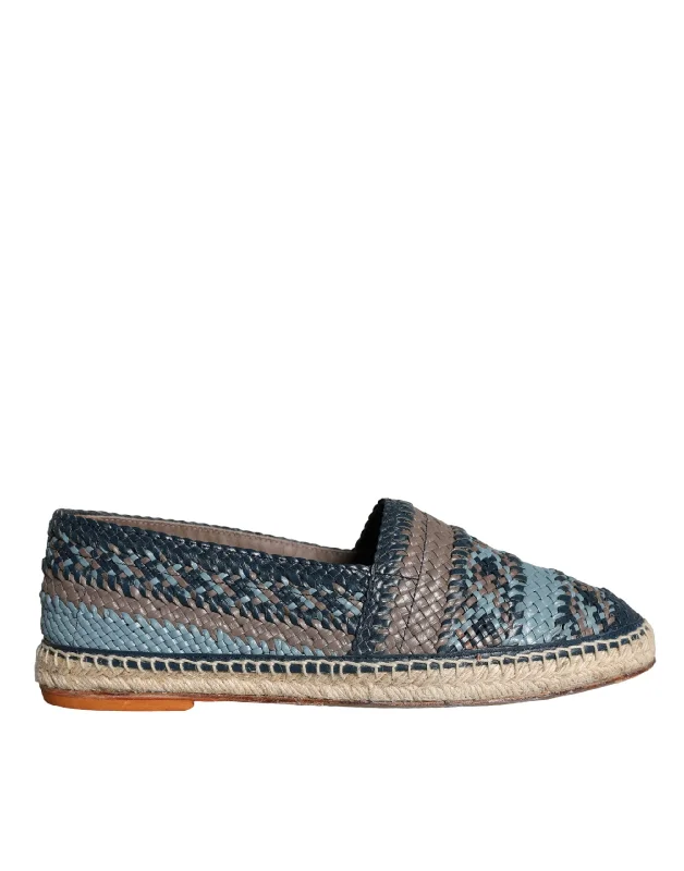 Dolce & Gabbana   Woven Leather Buffalo Espadrille Men's Shoes