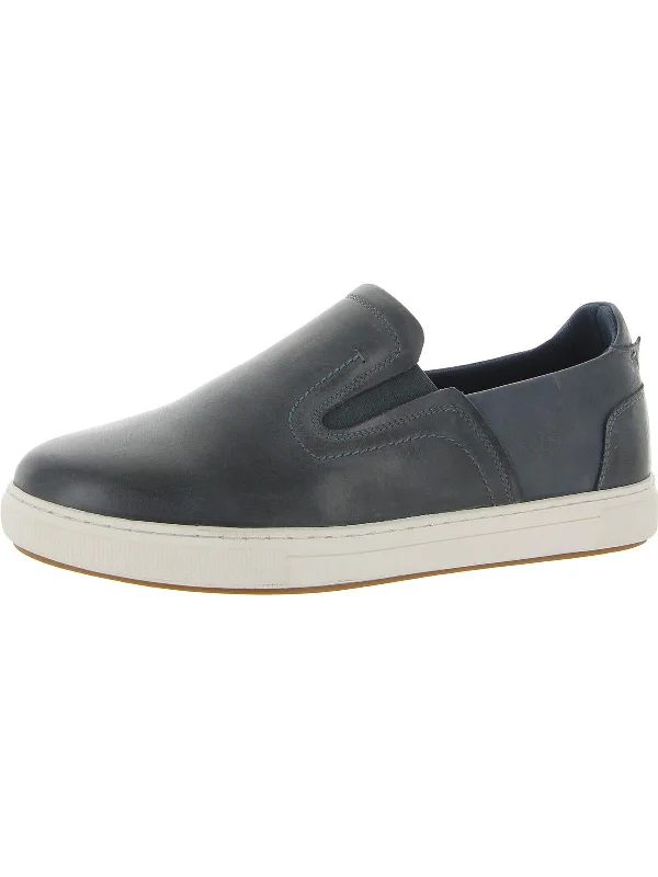 Kedrick Mens Leather Laceless Slip-On Sneakers