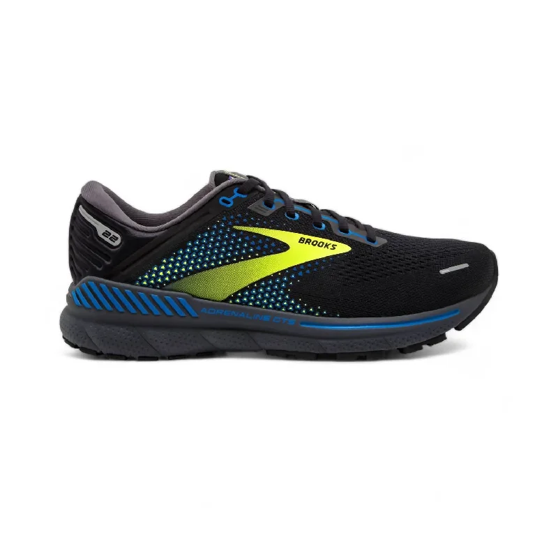 Men's Adrenaline Gts 22 Running Shoes - Medium Width In Black/blue/nightlife