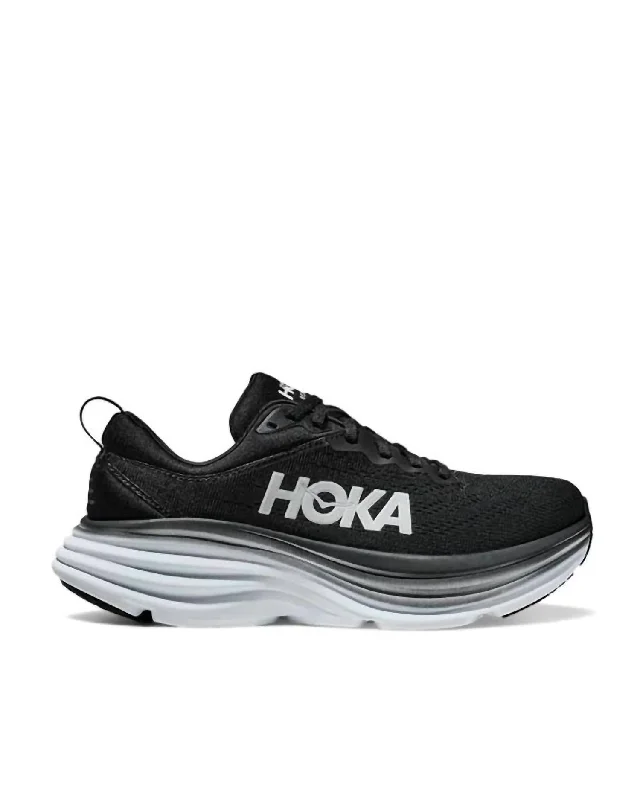 Men's Bondi 8 Running Shoes In Black/white