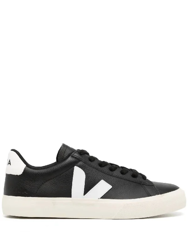 Men's Campo Chromefree Leather Sneakers In Black/white