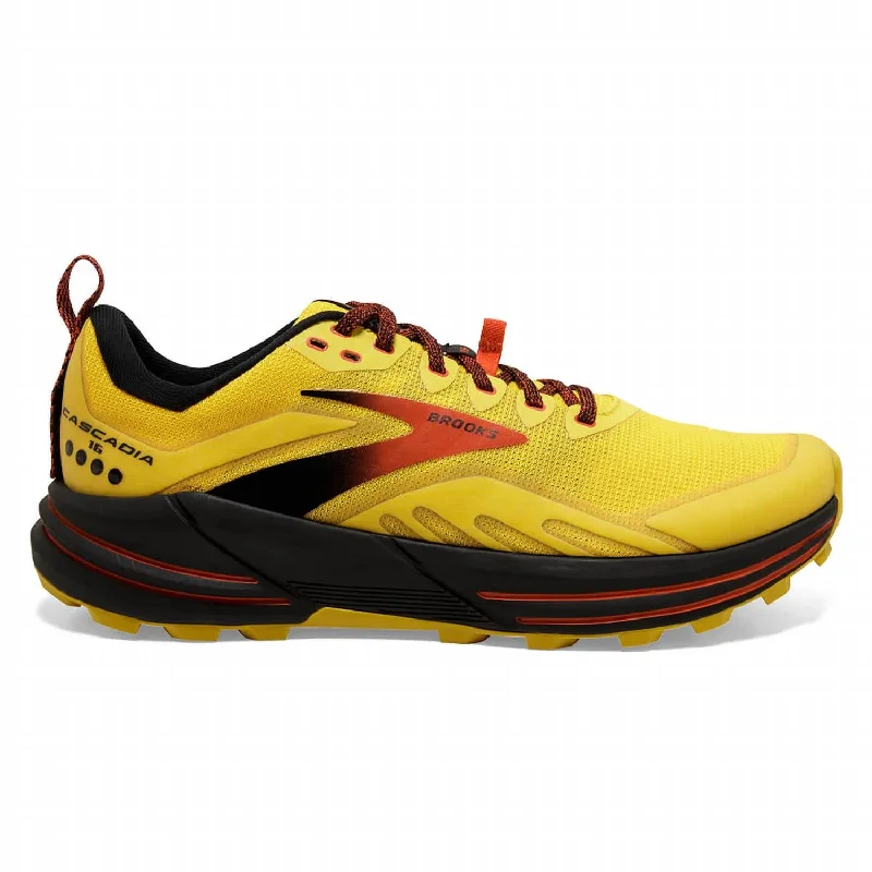 Men's Cascadia 16 Trail Running Shoes - Medium Width In Yellow/black/grenadine