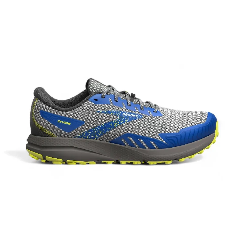 Men's Divide 4 Trail Running Shoes In Grey/surf The Web/sulphur