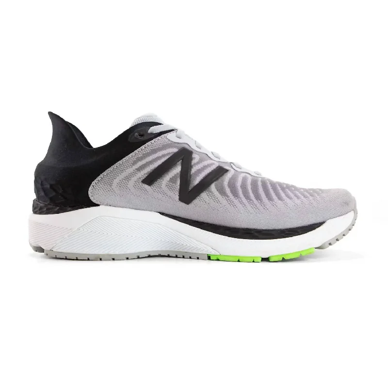 Men's Fresh Foam 860V11 Running Shoes - D/medium Width In Light Aluminum/black/energy Lime