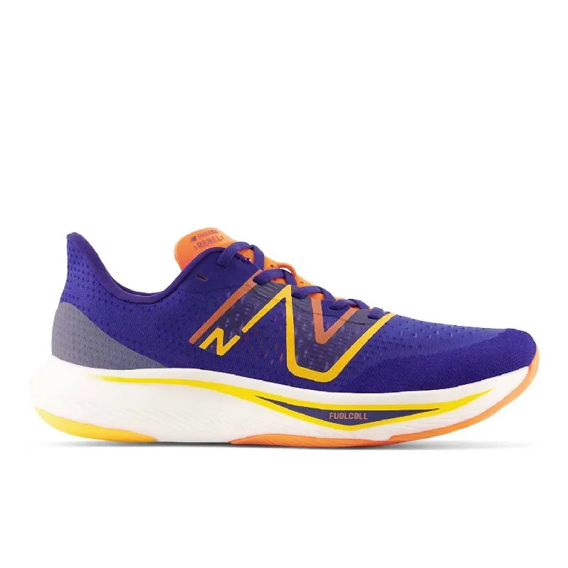 Men's Fuelcell Rebel V3 Running Shoes - D/medium Width In Blue / Yellow