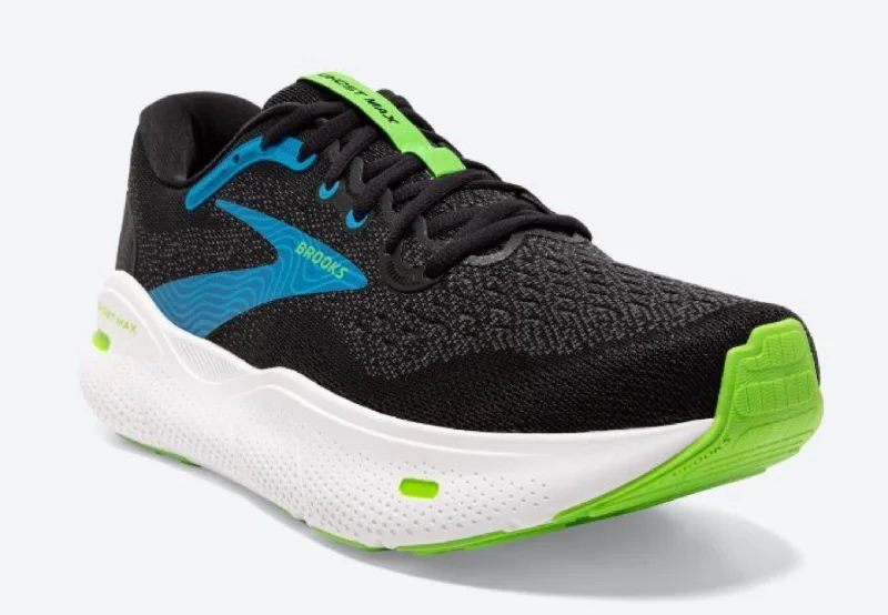 Men's Ghost Max Running Shoe 2E Wide In Black/atomic Blue/jasmine