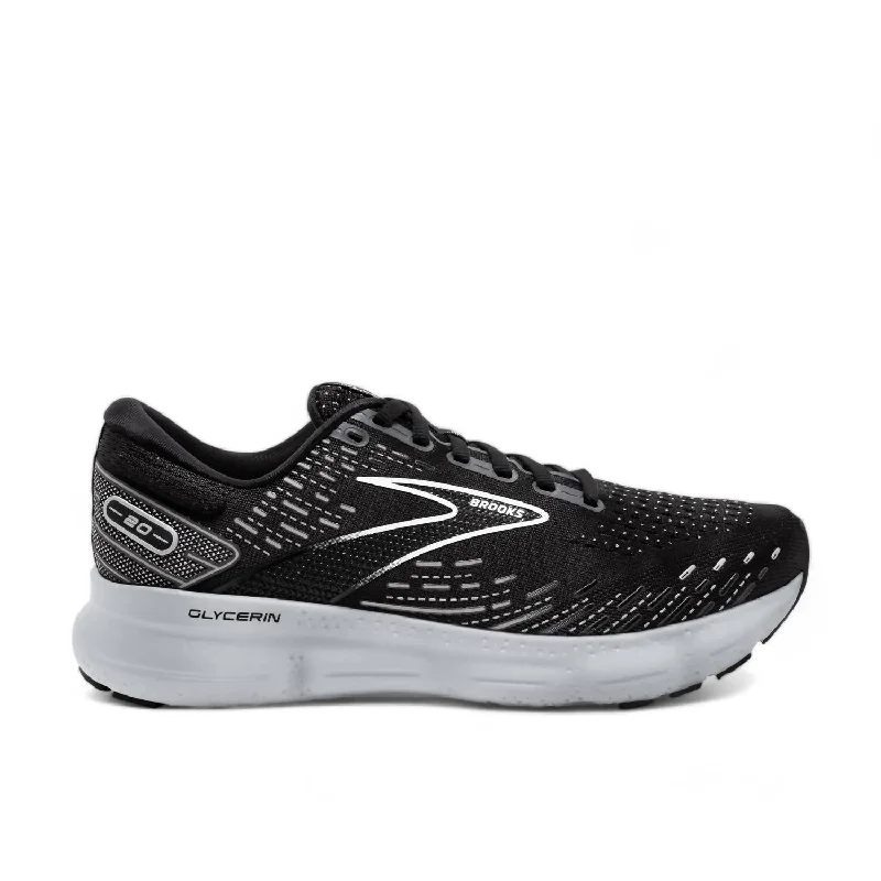 Men's Glycerin 20 Running Shoes In Black/white/alloy