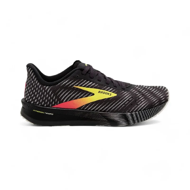 Men's Hyperion Tempo Road Running Shoes - Medium Width In Black/pink/yellow