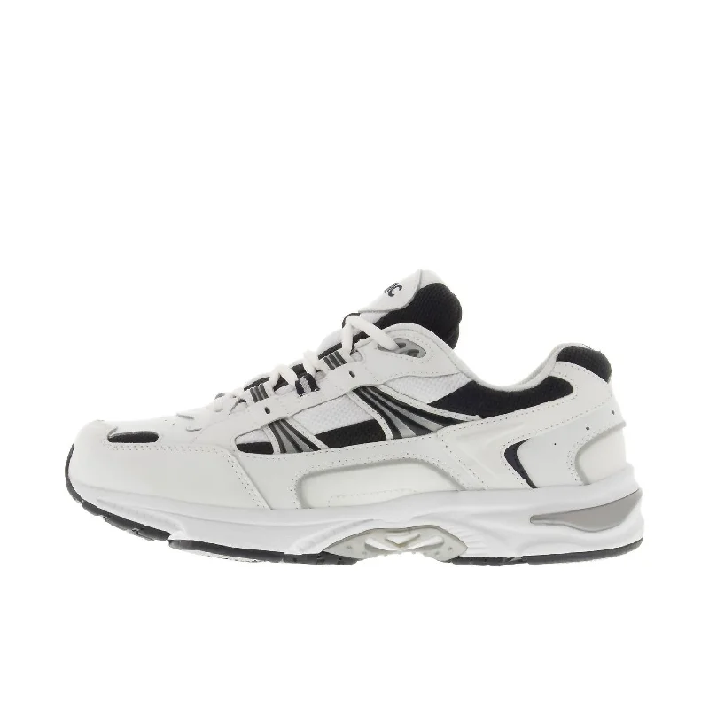 Men's Orthaheel Technology Walker Shoes - D/medium Width In White/navy