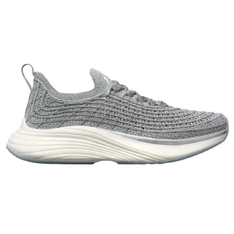 Men's Techloom Zipline Running Shoes In Metallic Silver/white