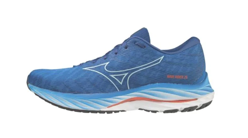 Men's Wave Rider 26 Running Shoes D Width In Super Sonic-Ice Water