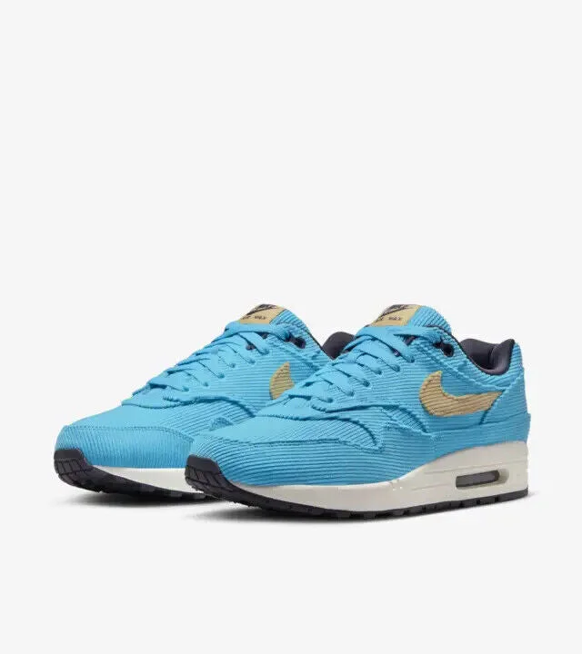 Nike Air Max 1 FB8915-400 Mens Corduroy Baltic Blue Running Sneaker Shoes JRE3