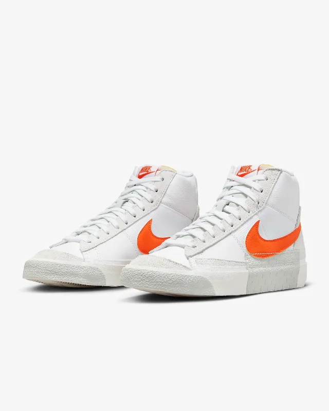 Nike Blazer Mid Pro Club DQ7673-103 Men's White Orange Leather Skate Shoes WOO1