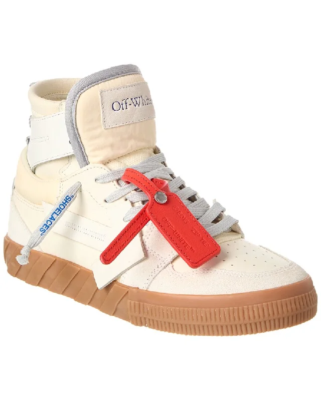 Off-White Floating Arrow Leather & Suede High Top Sneaker