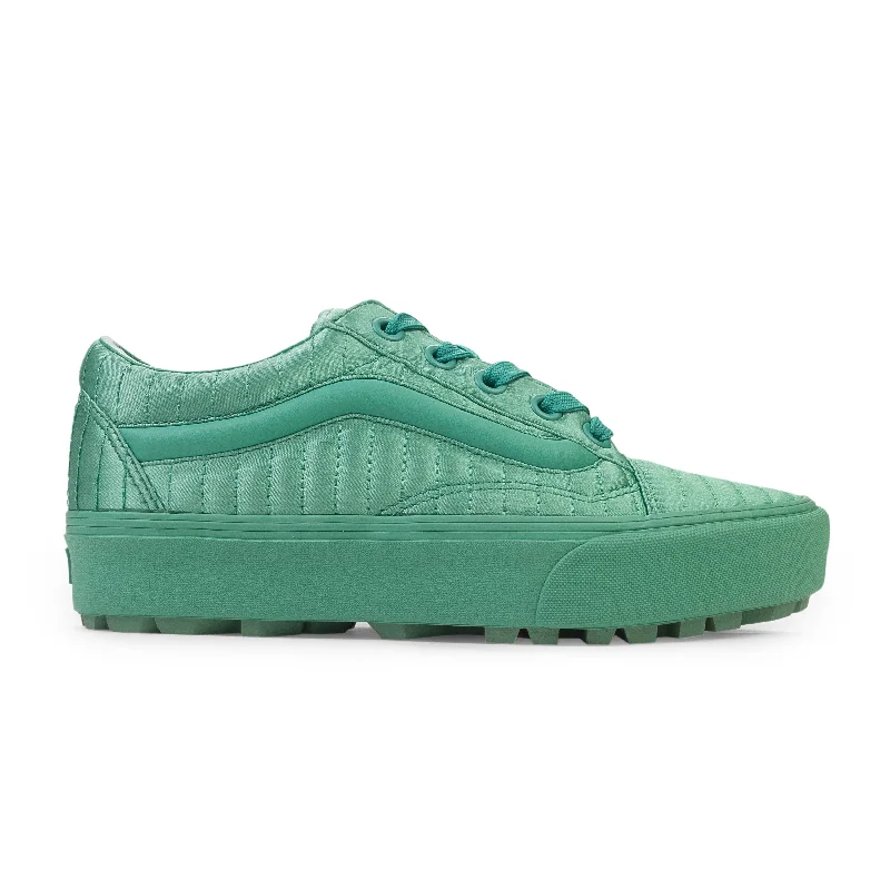 X OC PADDED OLD SKOOL LUG PLATFORM SEA GREEN SNEAKERS